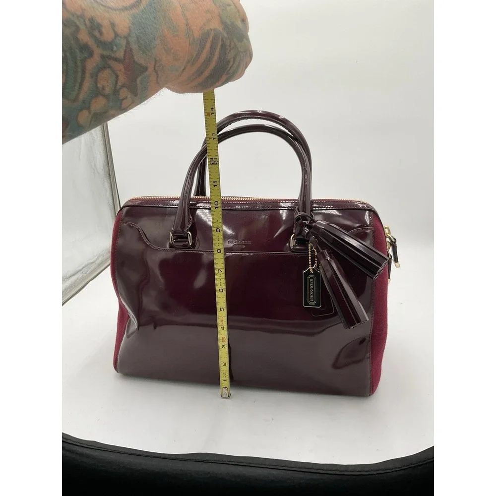 Coach Legacy Haley Satchel Tassel Wine Color Satchel Quiet Luxury Purse